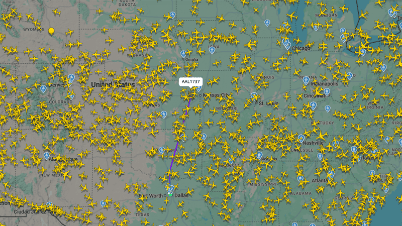 Screenshot of Flightradar24