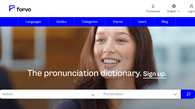Screenshot of Forvo