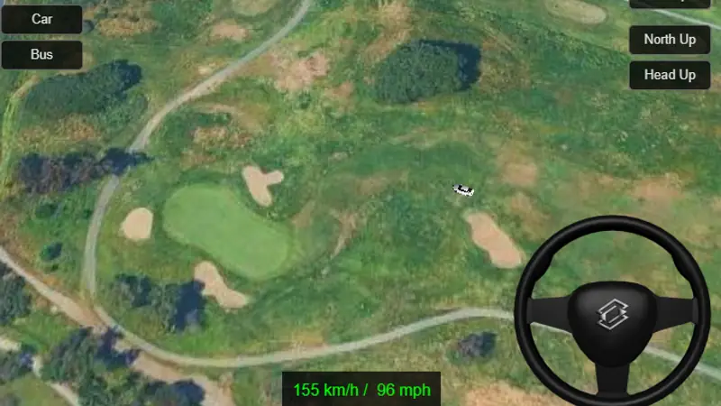 Screenshot of 3D Driving Simulator on Google Maps