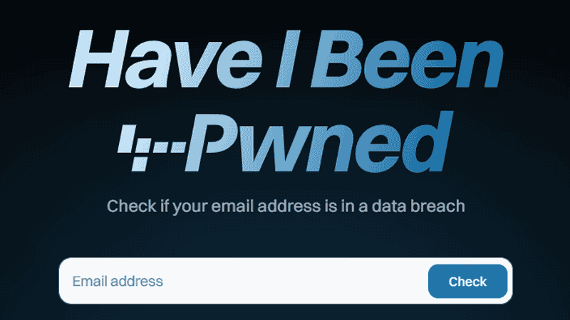 Screenshot of Have I Been Pwned