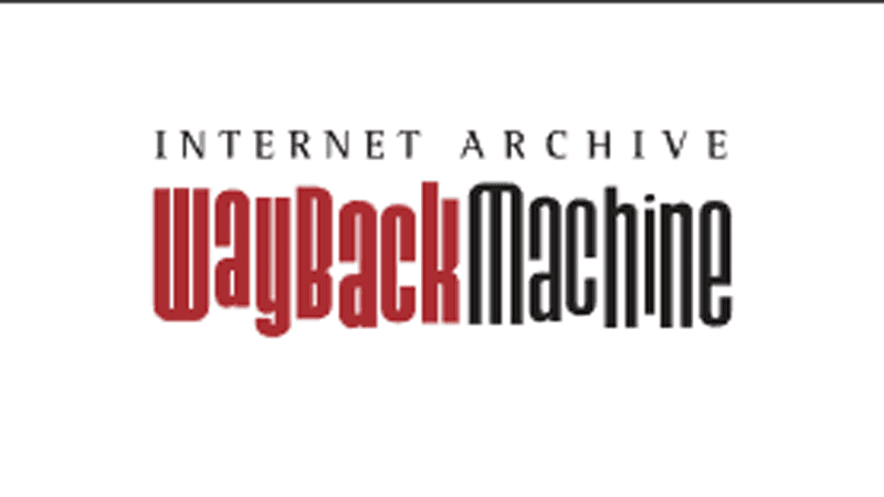 Screenshot of Internet Archive Wayback Machine