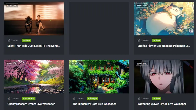 Screenshot of MoeWalls