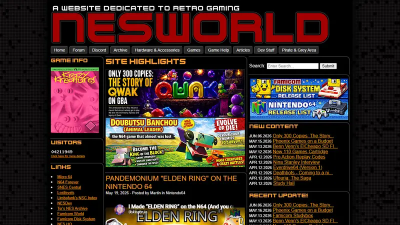 Screenshot of NESWORLD