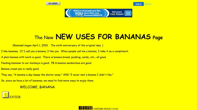 Screenshot of New Uses for Bananas