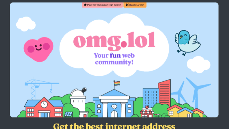 Screenshot of omg.lol