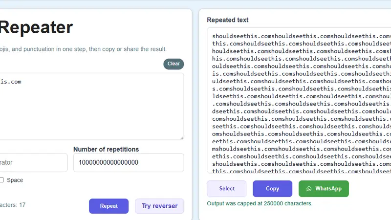 Screenshot of Text Repeater