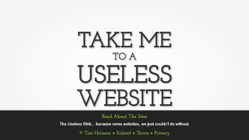 Screenshot of The Useless Web