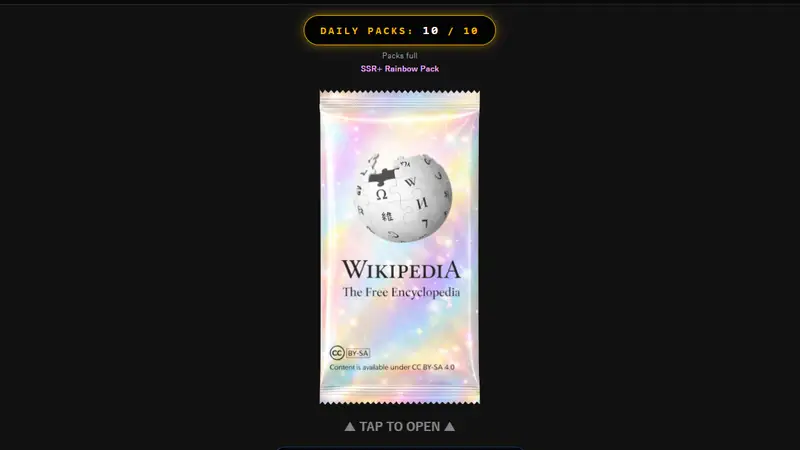 Screenshot of Wikipedia Gacha